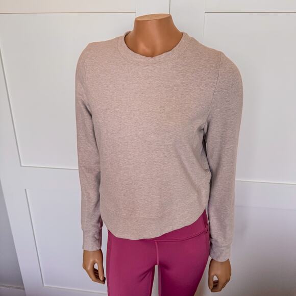 Lorna Jane Throw Over Active Cropped Long Sleeve Top in Off White Marl - Small - Picture 11 of 12